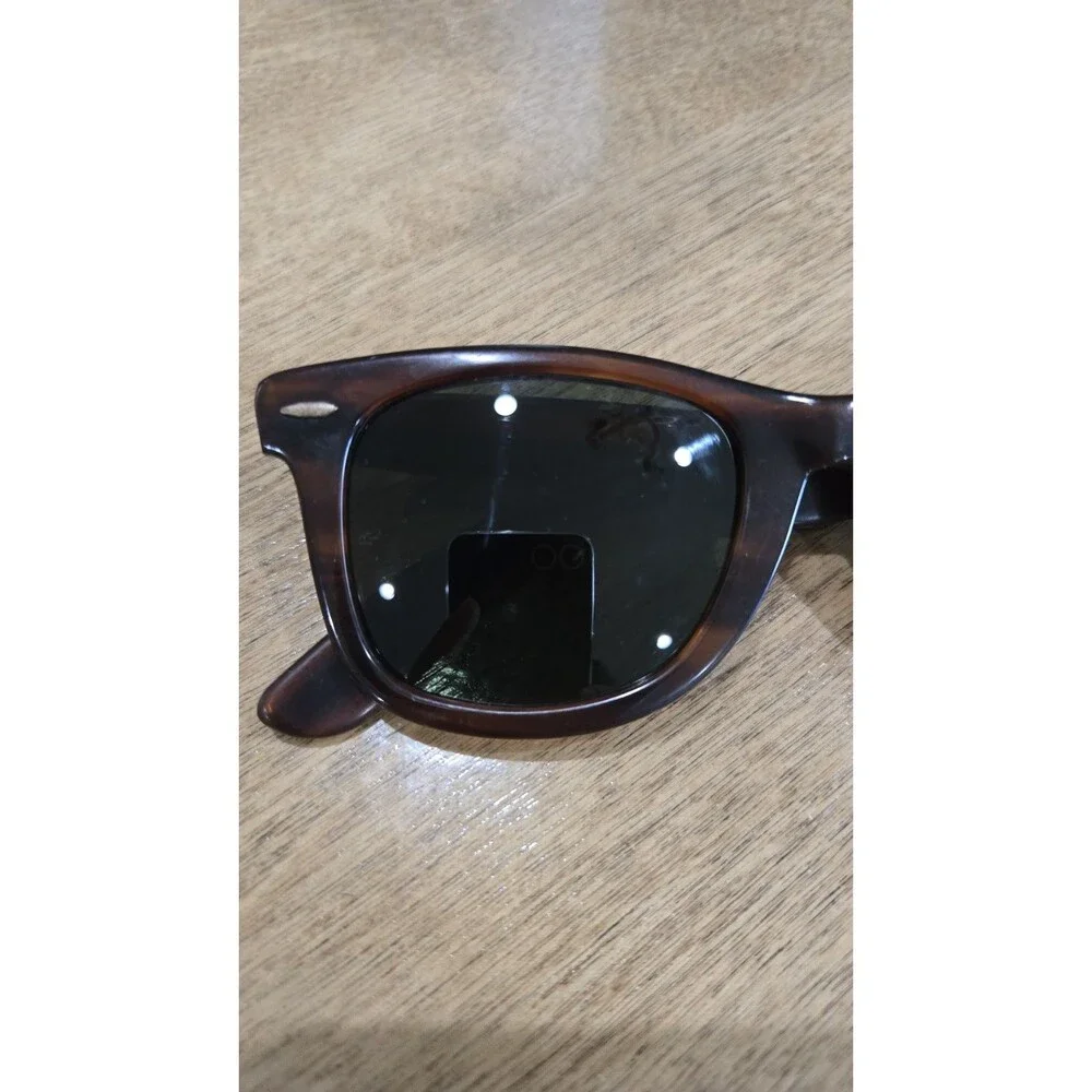 Vtg 60s 70s B&L 5024 Ray-Ban USA Wayfarer Mock Tortoise thick Frame Sunglasses
